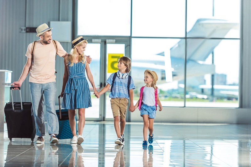 family in airport