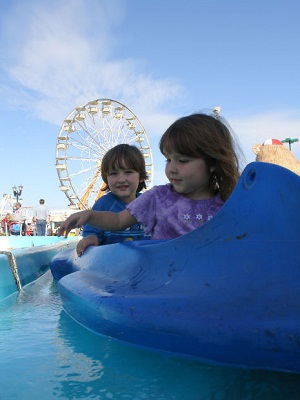 boy on an amusement rid