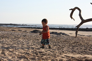 toddler on the beach