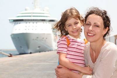 mother on a cruise with child