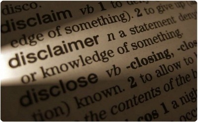 disclaimer in a dictionary