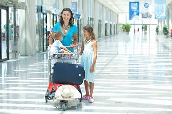 family at the airport