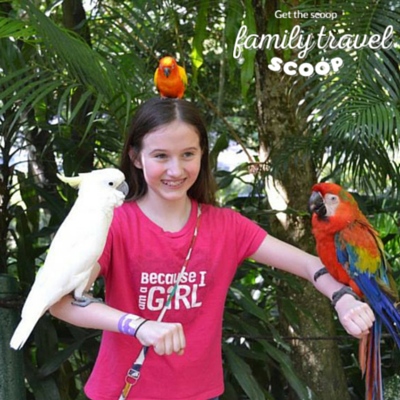 Girl in bird park in Kuala Lumpur