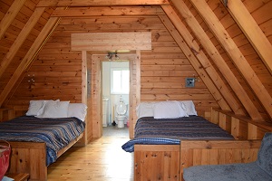 inside of log cabin