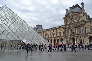 outside the louvre museum