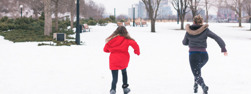 running in the snow