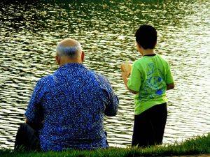 father and son fishin