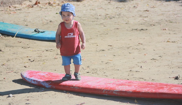 surfing baby