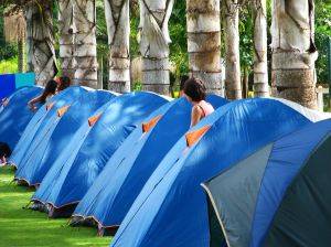tents in a campground