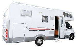 A white RV van