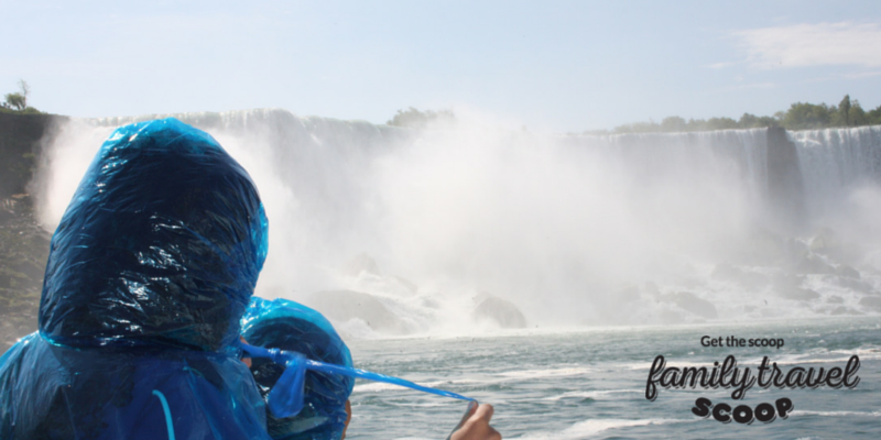 Kids on boat in Niagara Falls