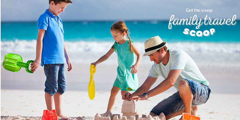 Kids playing on beach in Bahamas