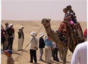 kids on a camel in Cair