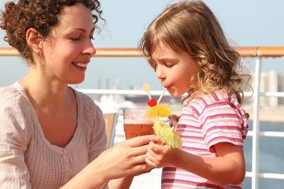 child with mother on cruise ship