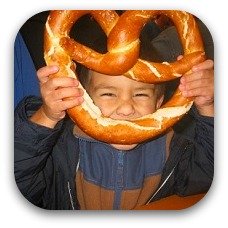 boy with pretzel