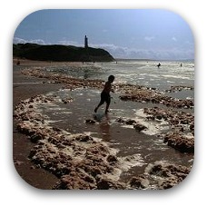 child on irish coastline