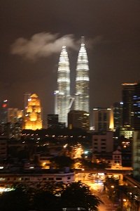 petronas towers at night