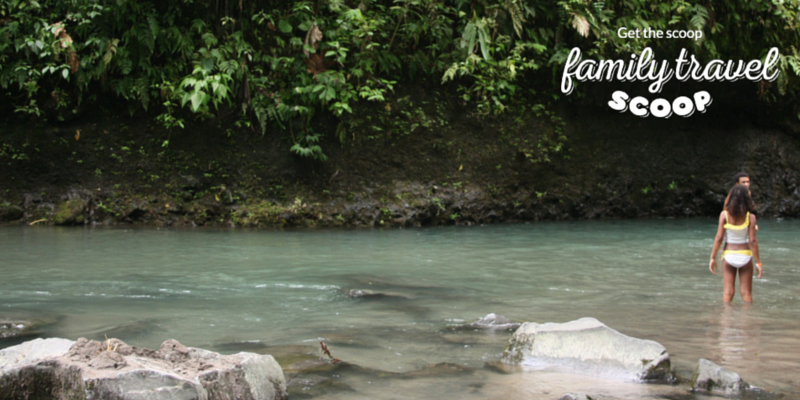 Kids swimming near La Fortuna Waterfalls