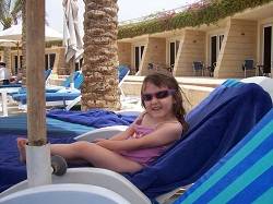 girl at Cairo Marriott pool