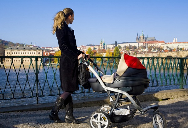 mother and baby in prague