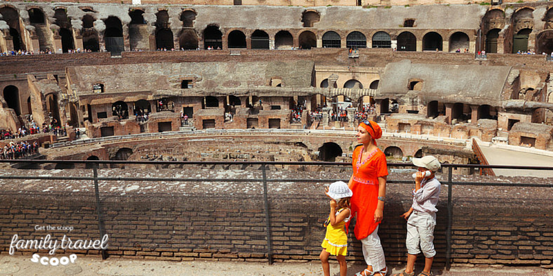 Family at Colloseum in Rome