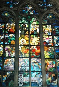Stained glass window at St Vitrus Cathedral