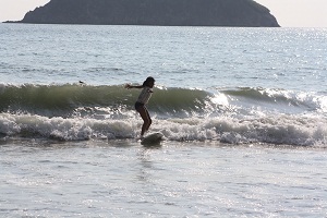 girl learning to surf